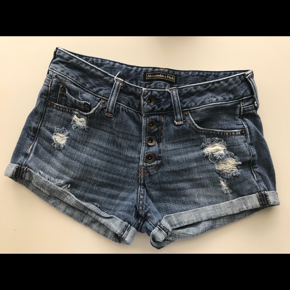 Abercrombie & Fitch Distressed Denim Shorts